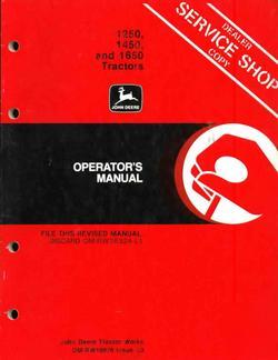 John deere tractor operator's manual for 1250 1450 1650