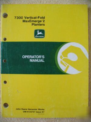 John deere 7300 8N 12N vertical fold planter ops manual