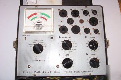 Vintage sencore mighty mite tube tester with tube chart