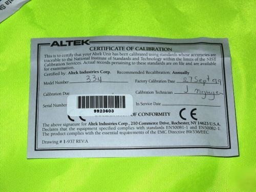 New altek 334 in box better than new read the ad fluke