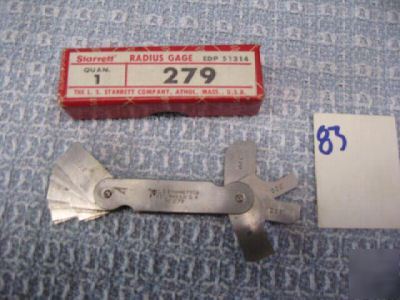 R83/ starrett radius gage no 279