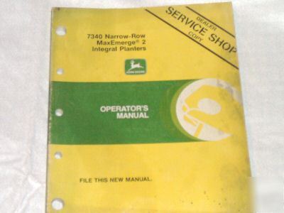 Vintage john deere 7340 narrow row planter/ shop manual