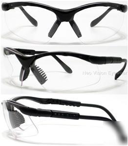 Radians revelation clear safety glasses ratchet temples