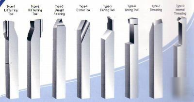 Set of 8 hss lathe tools with 6MM shank unimat myford