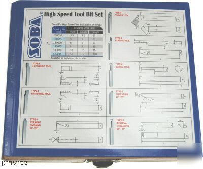 Set of 8 hss lathe tools with 6MM shank unimat myford