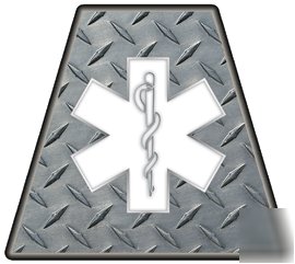 Fire rescue diamond plate sol trapezoid helmet decal