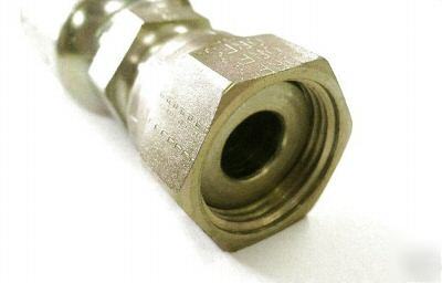 Hydraulic crimp fitting 1/4 female flat face X1/4 hose 