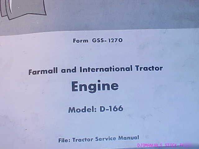 Ih i 340 f 340 td 340 tractor d 166 engine shop manual