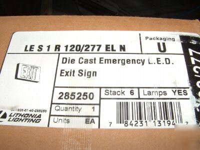 New lithonia le s 1 r 120/277 el n led emergency exit 