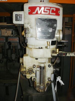 Msc vertical mill w/ dro and power feed, 9X42 table