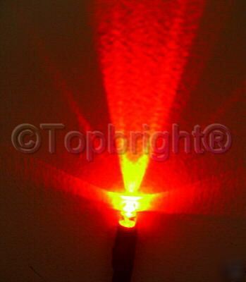 100PCS 12V wired 3MM 8KMCD red led for rv,rc,boat,bike