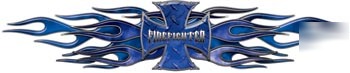 Flaming firefighter decal reflective 12