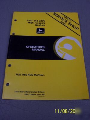 John deere operators manual 215G 225G pressure washers