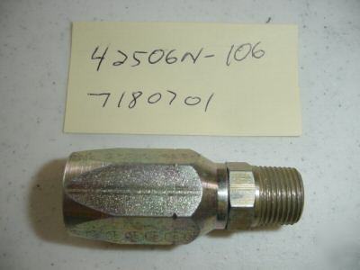 Qty 1 ** weatherhead # 42506N-106 fitting for # 6 hose