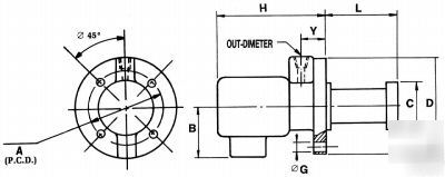 Under water coolant pump 1/4 hp. l= 240 mm 76L/min