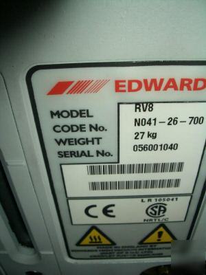 Boc edwards RV8 rotary vane vacuum pump 6.9 cfm