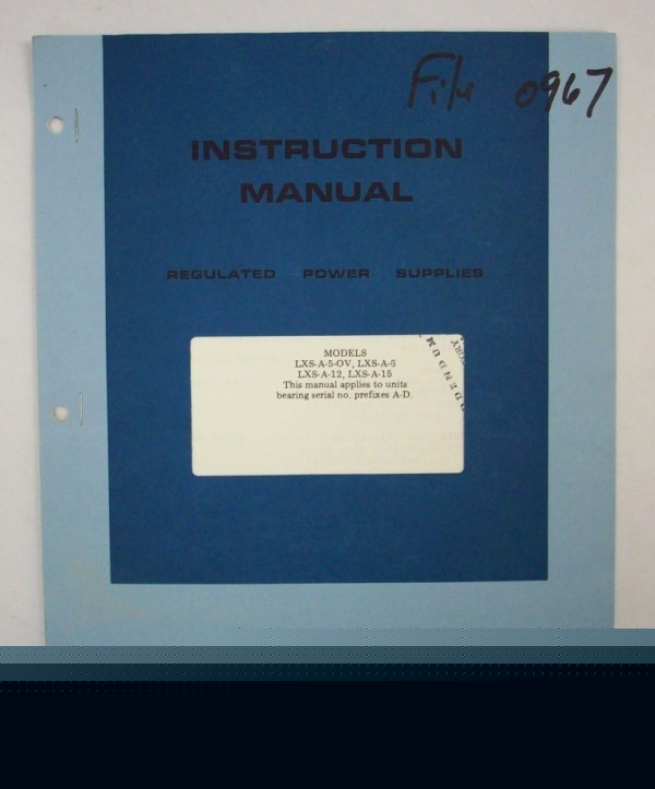 Lambda lxs-a-5-ov/lxs-a-6/lxs-a-12/lxs-a-15 manual