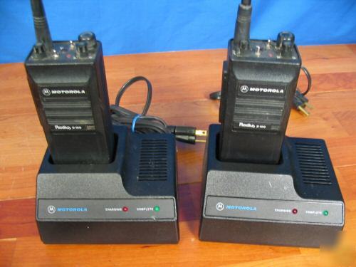 Motorola p-100 radios 5 watt vhf 2 channel quadset 