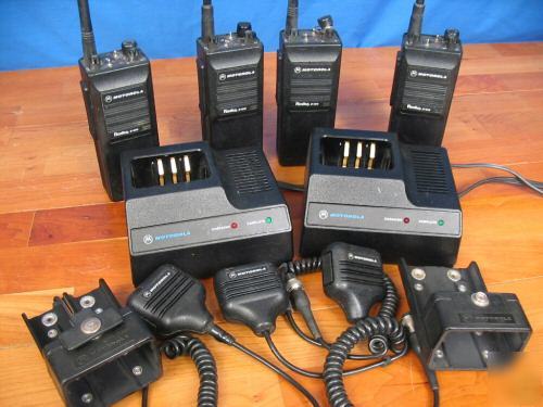 Motorola p-100 radios 5 watt vhf 2 channel quadset 