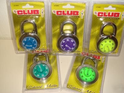New combination dial padlocks / locks - set of 5 colors