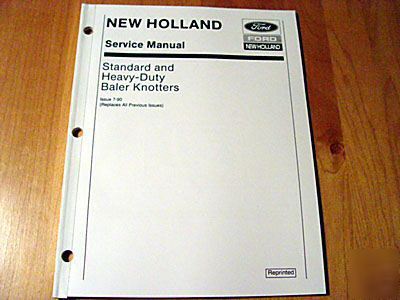 New holland baler knotter service repair manual sperry