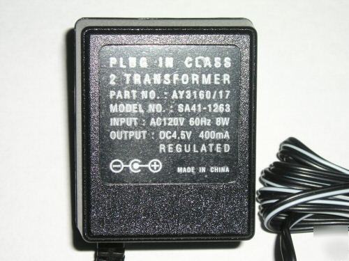 New lot 6 power adapter 120V ac 4.5V dc 400MA sony jack 