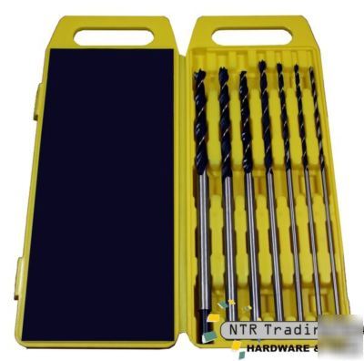 7 pc brad point ( wood ) extra long drill bit bits set