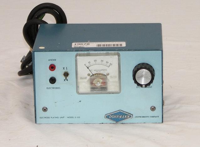 Dohrmann electrode plating unit e-100 eltroplating