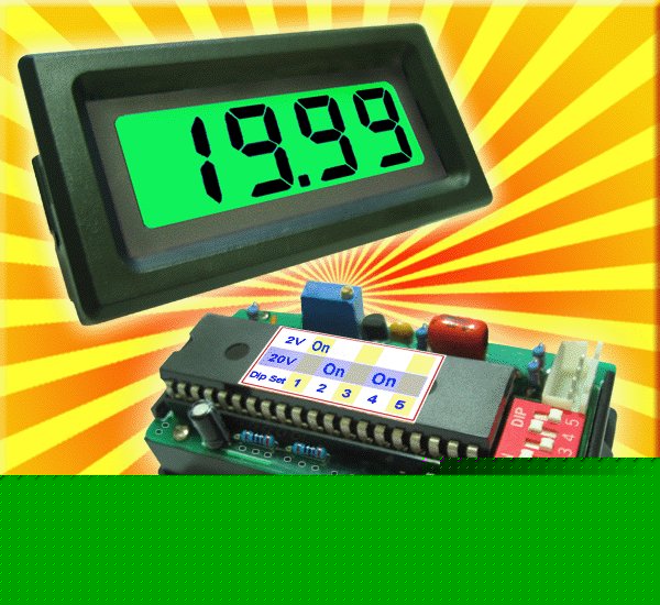 20VDC green lcd digital panel meter voltmeter voltmÃ¨tre