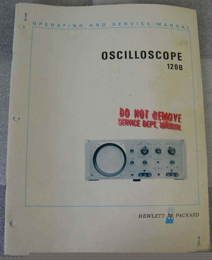 Hp 120B oscilloscope manual