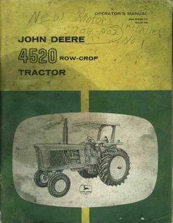 John deere operator's manual 4520 row crop tractors