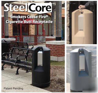 Justrite steelcore smokers cease-fire cigarette - beige