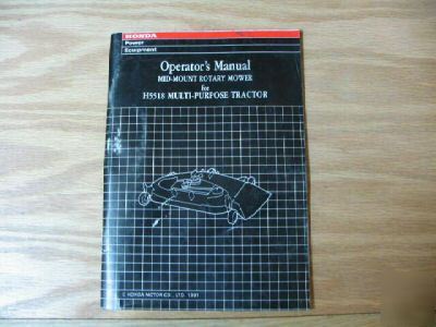 Honda mid mount rotary mower owners manual H5518