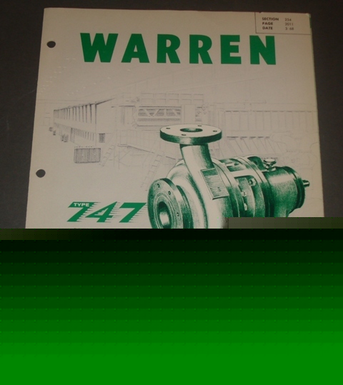 Warren 747 pump literature asbestos flyer catalog