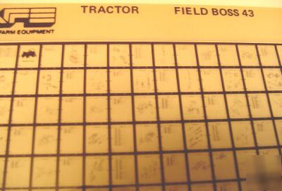 White 43 field boss tractor parts catalog micro fiche