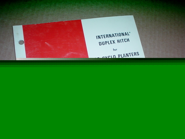 Ih 400 cyclo planter unit operator manual