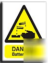 Battery acid sign-adh.vinyl-300X400MM(wa-001-am)