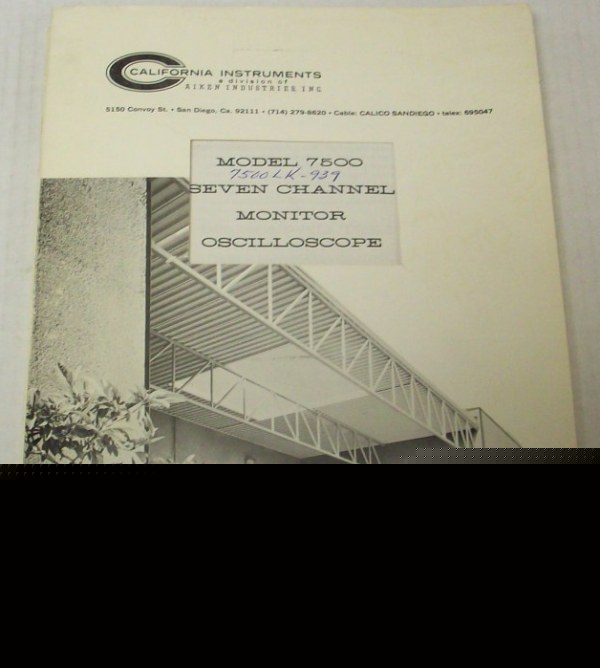California instruments 7500 oscilloscope op/svc manual