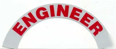 Fire helmet crescent decals engineer red