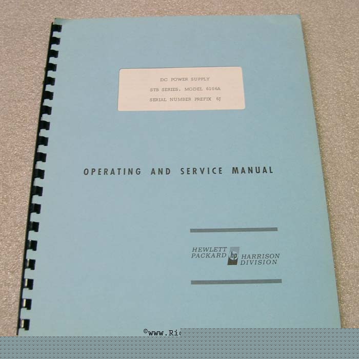 Hp 6106A dc power supply op & service manual []