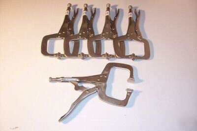 New 5 pc. 11'' locking c clamps welding hold tools