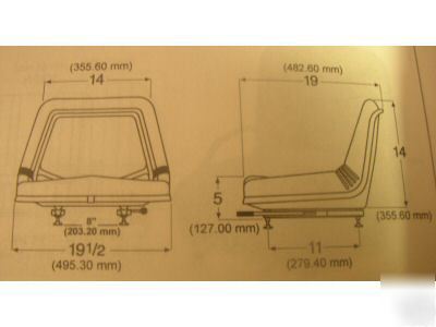 New S101 forklift seat vinyl self draining for outside
