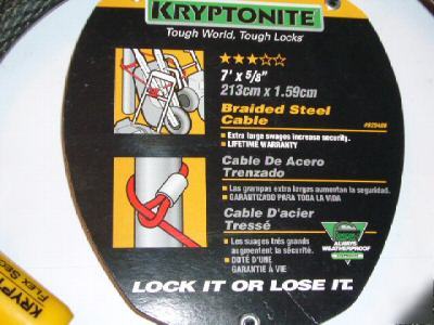 New 1 ingersoll rand kryptonite braided steel cable 