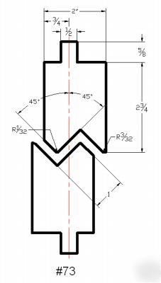 Press brake die offset tooling #73 x 41