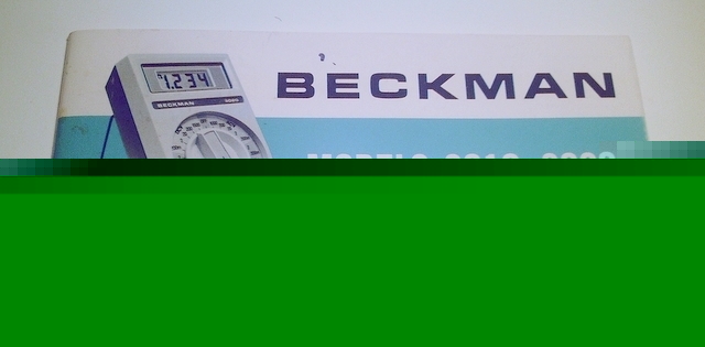 Beckman 3010/3020/rms 3030 multimeter operator's manual