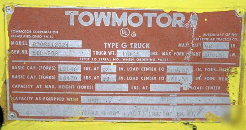 Fork lift truck towmotor 6 ton