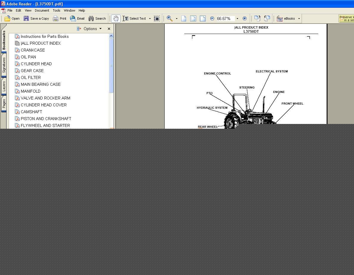Kubota L3750 parts manual - we have other manuals