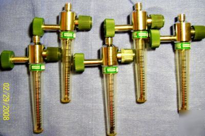 Precision medical oxygen flowmeter 15 lpm lot of 5 