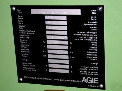 Very nice agie wire electrical discharge machine CUT200