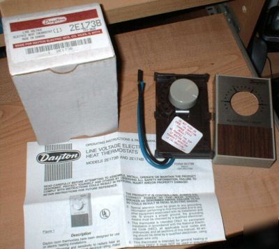 2 dayton line voltage electric heat thermostat 2E173B
